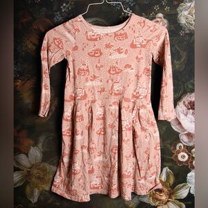 Winter Water Factory girls' long sleeve dress dragon, castle fairytale motif 8